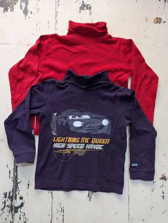 Lot de 2 hauts à col roulé enfant – taille 3-4 ans