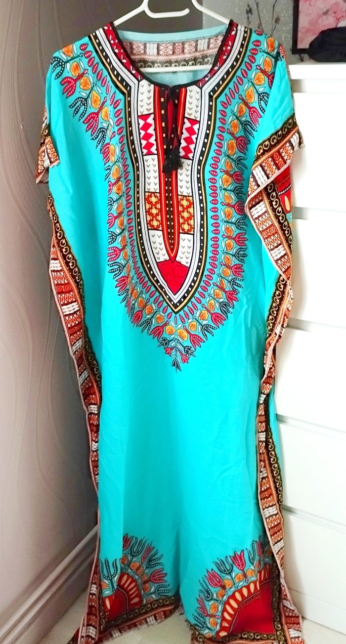 Robe Gandoura longue verte, Abaya marocaine - photo numéro 4