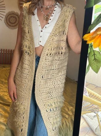 Longue veste manches courtes Vila beige