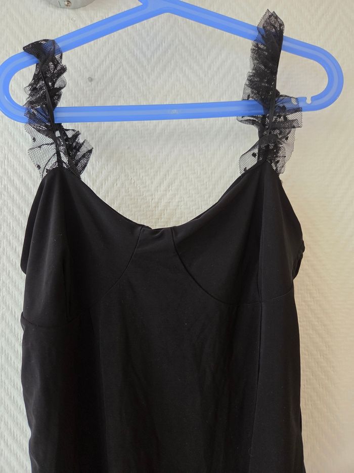 Body noir à manche froufrou - photo numéro 2