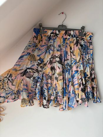 Jupe vaporeuse doublée estivale imprimé abstrait Promod