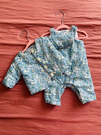 Jacadi 3 mois – Gilet + combinaison col Liberty – Excellent état