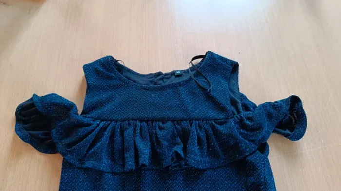 Robe de soirée bleu scintillante - photo numéro 2