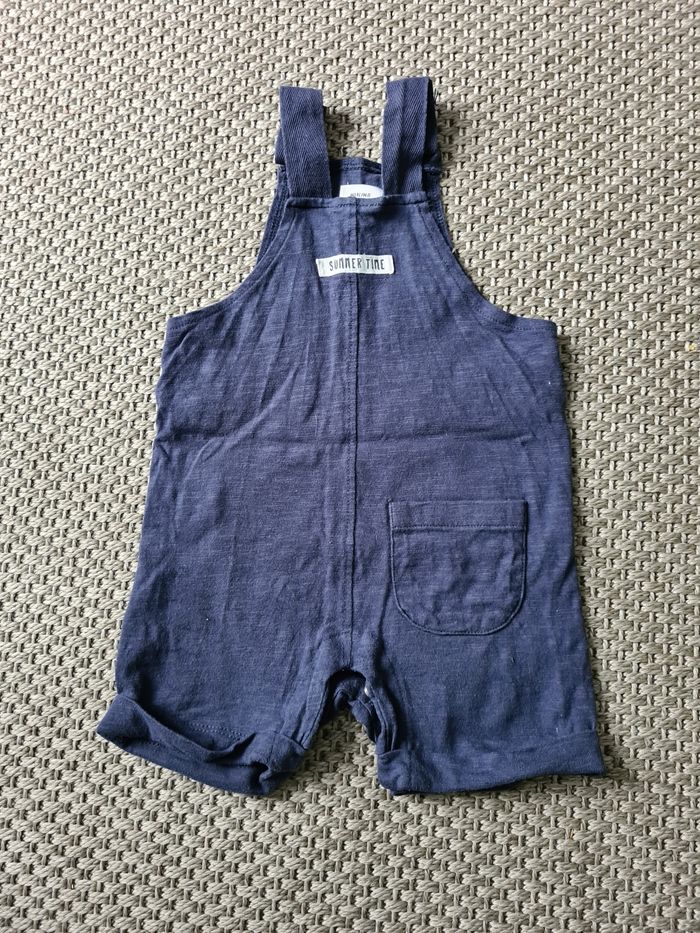Salopette courte bleue marine "life is fun" - 12 mois - photo numéro 9
