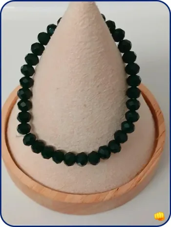 Bracelet perles de verre noir – lumineux, tendance et original