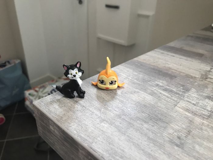 Figurine chat figaro et poisson cléo pinocchio disney