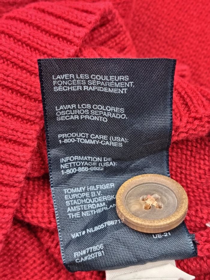 Pull col châle Tommy Hilfiger rouge XS Hommes - photo numéro 8