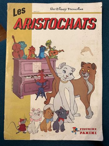 Grand album Panini complet Les Aristochats Disney stickers autocollants ancien vintage