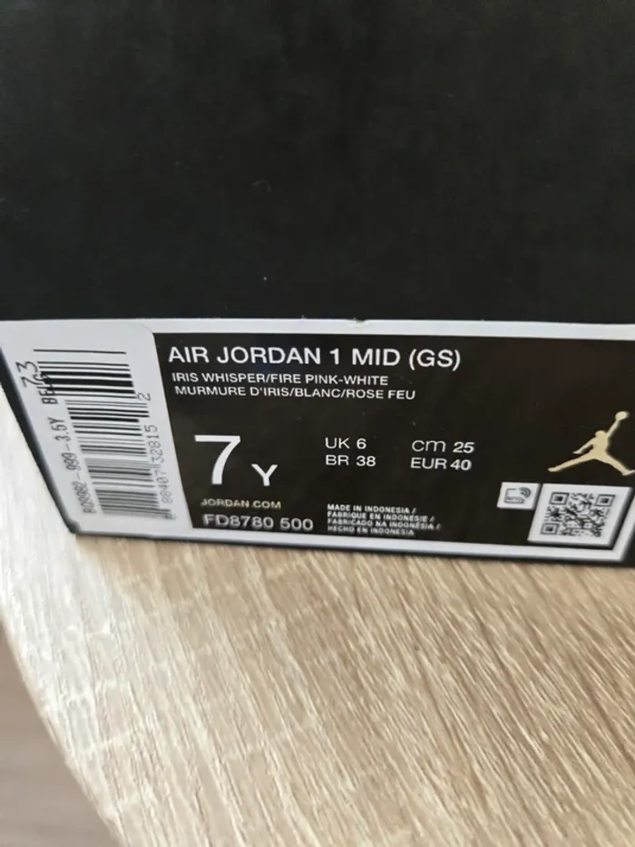 Nike air Jordan 1 mid taille 40 neuves blanc rose fuchsia - photo numéro 9