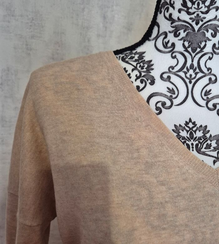 Pull femme Bellerose beige col V Taille 2 (38 / M) - photo numéro 2