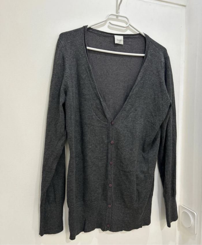 Gilet Camaïeu gris foncé taille L - photo numéro 2
