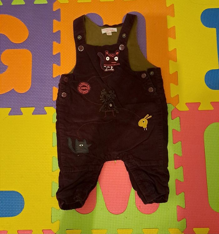 Salopette violet animaux, dpam, taille 6 mois (68 cm)