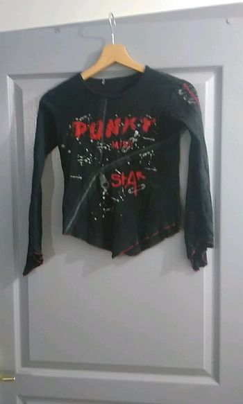 Haut fille 8 ans manches longues asymétrique       14