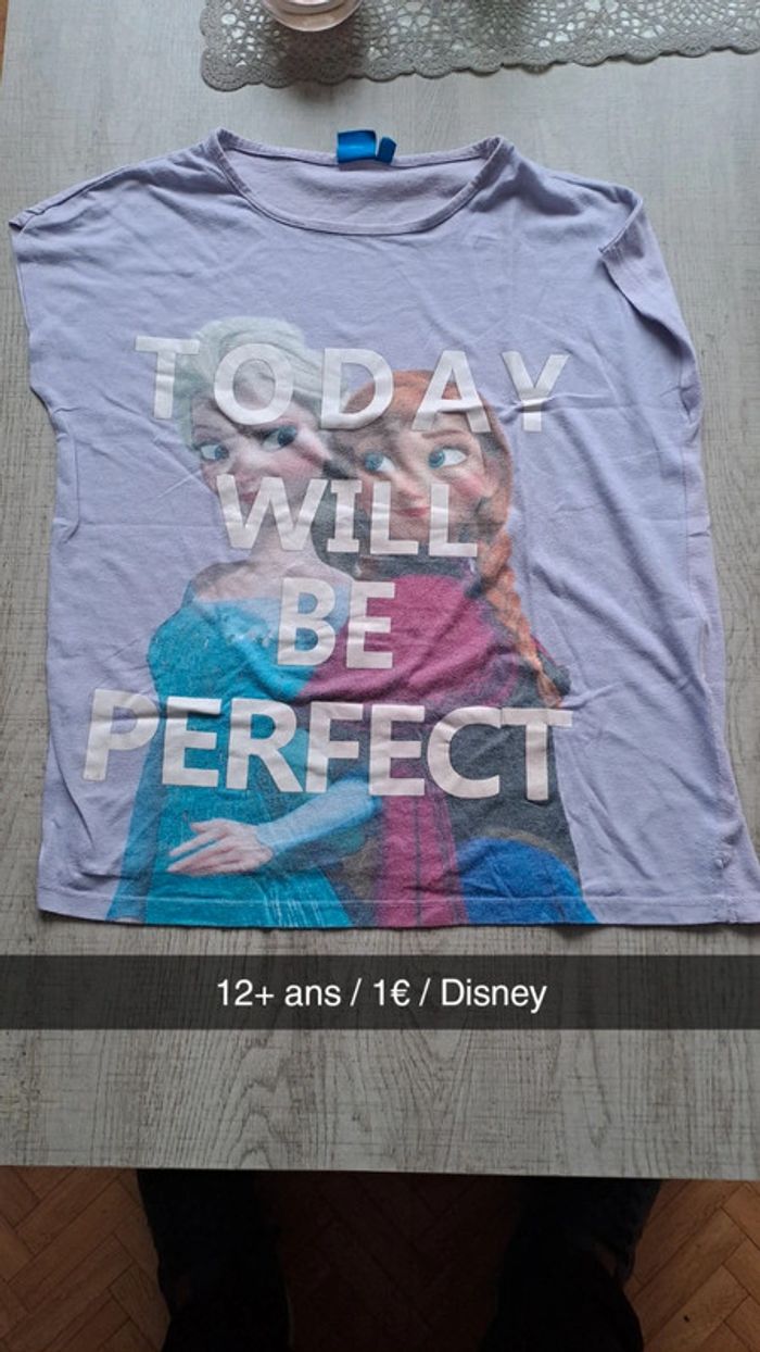 T-shirt reine des neiges mauve