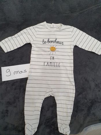 Pyjama fin kiabi 9 mois