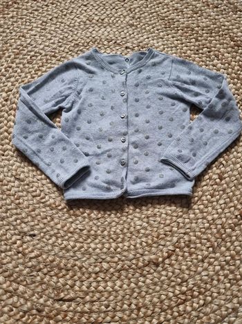 Gilet gris grain de blé 36 mois