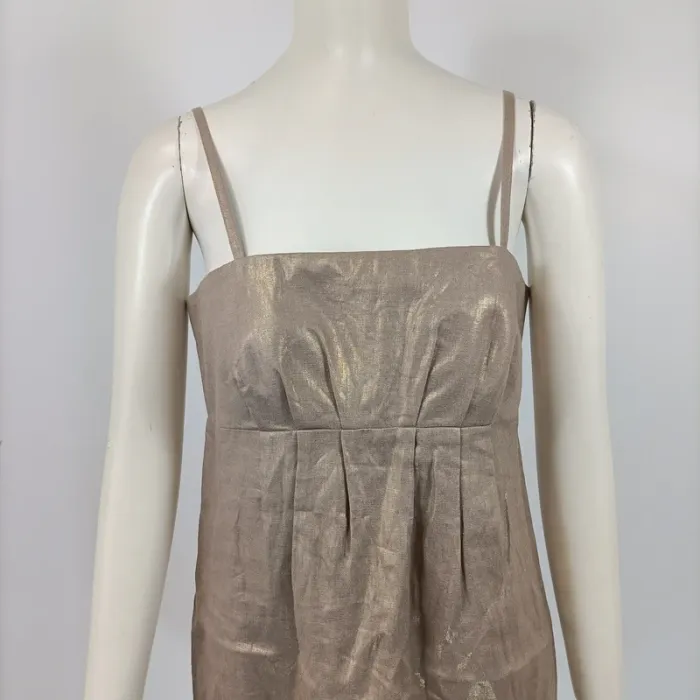 Robe de soirée beige à bretelles - Un Deux Trois - taille 38 - A145 - photo numéro 6