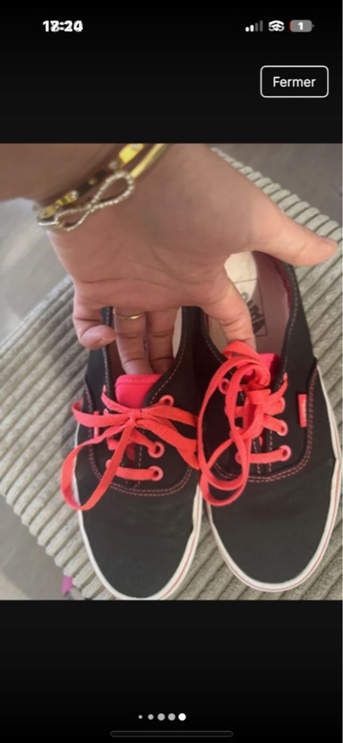 Vans pop rose fluo noir taille 39 - photo numéro 10