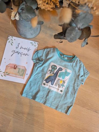T-shirt Obaïbi 3 mois bleu