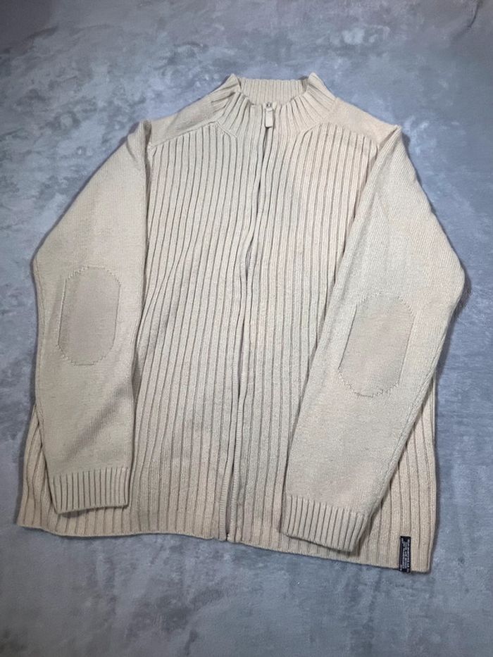 Gilet zippé Celio beige – Col montant – Taille M - photo numéro 5