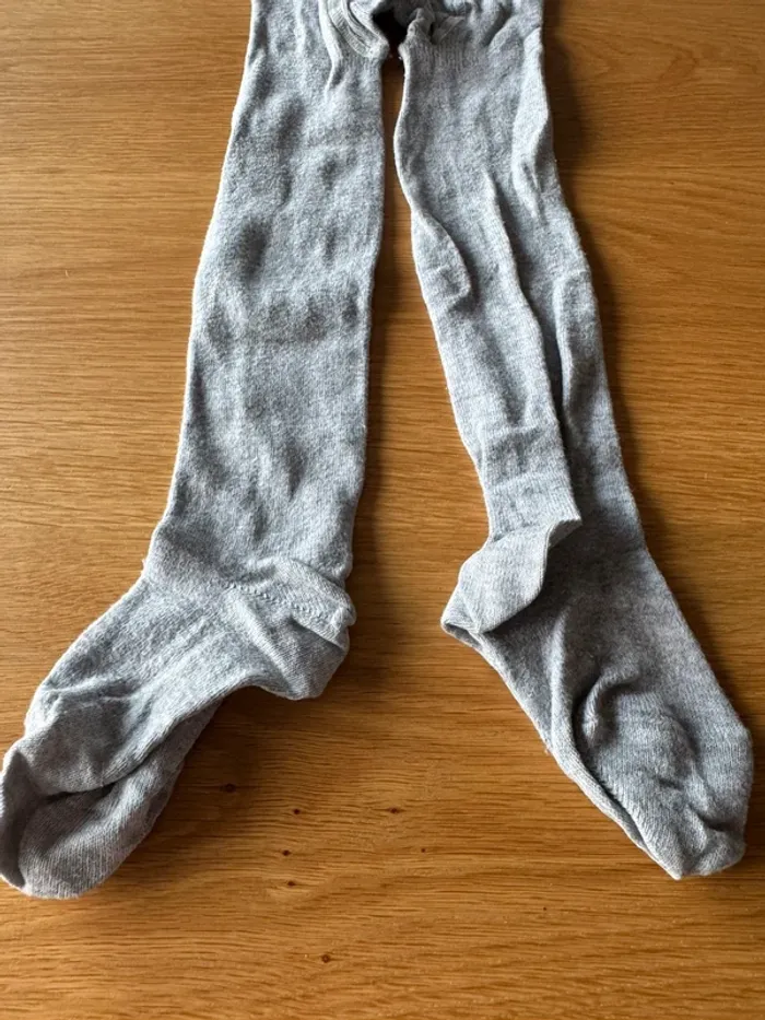 Lot de 3 collants, 1 gris lisse, 1 jaune moutarde et 1 rouge bordeaux côtelé - Taille 2 - photo numéro 8