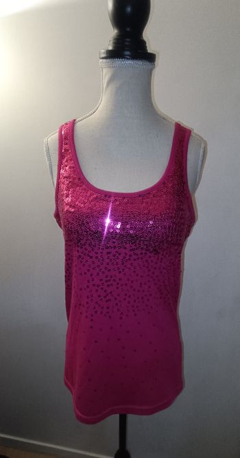 Débardeur femme taille L rose sequins