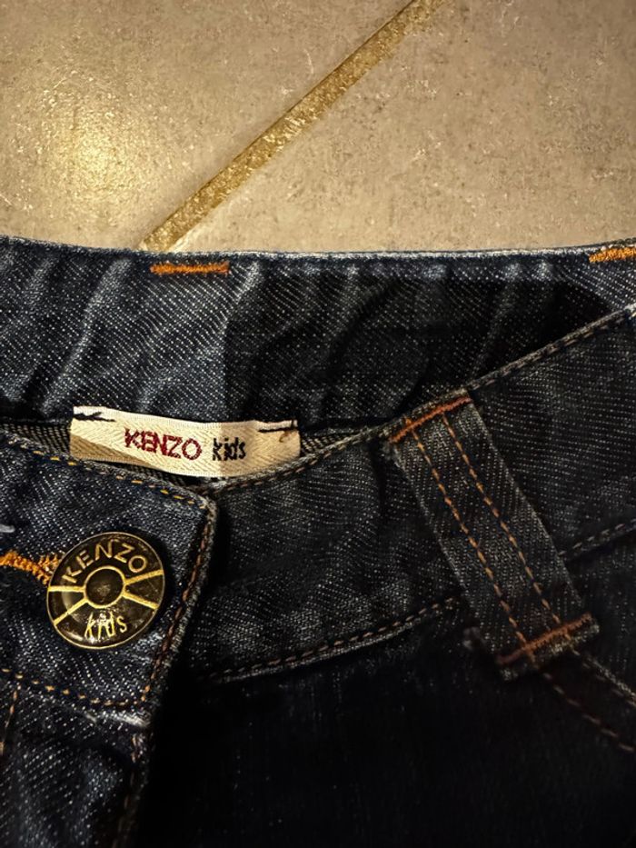 Jean / Pantalon - Kenzo Kids - Broderie étoiles sur la jambe - Bleu marine - 5 ans W - photo numéro 2