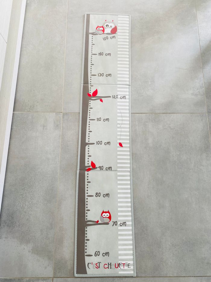 Toise enfant « c’est chouette » grise