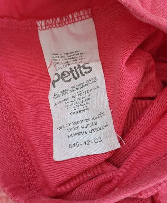 Legging rose fushia fleurs, la compagnie des petits, taille 6 mois (68 cm) - photo numéro 4