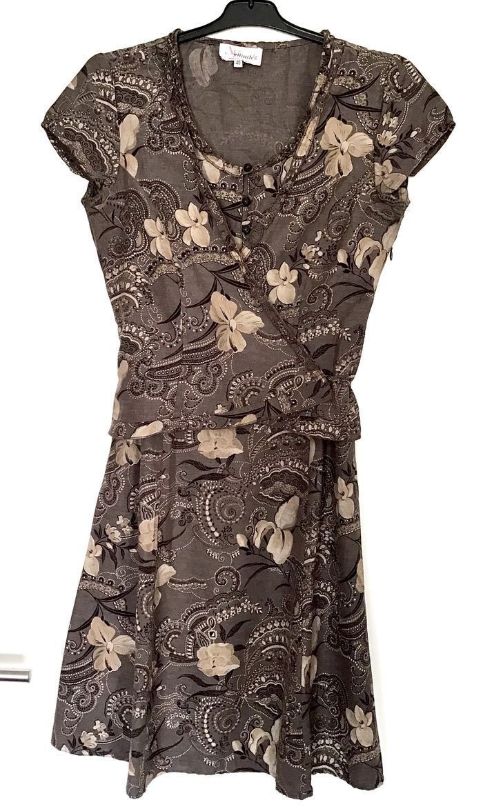 Robe Armand Thiery motifs marron et beige T 40 - photo numéro 1
