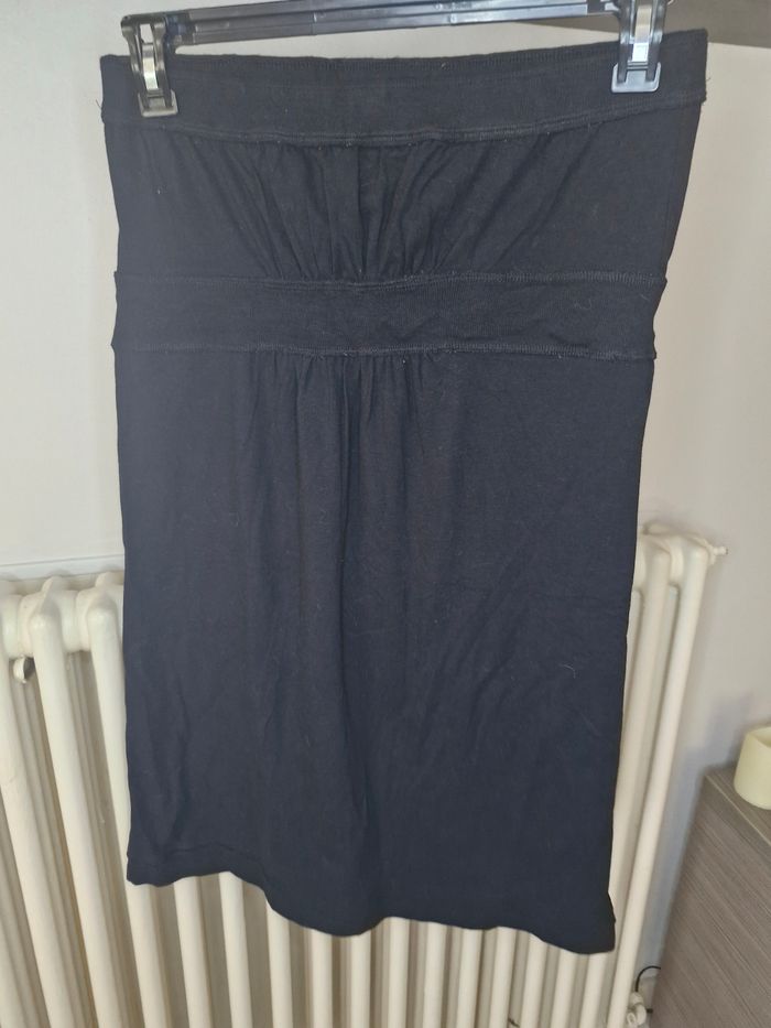 Robe bustier noire sans bretelles EMP fleurs - photo numéro 4