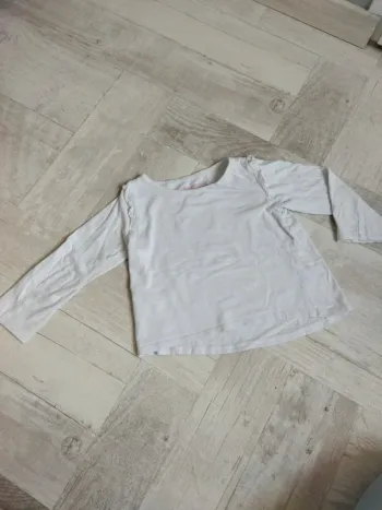T-shirt manche longue, haut blanc 3 ans