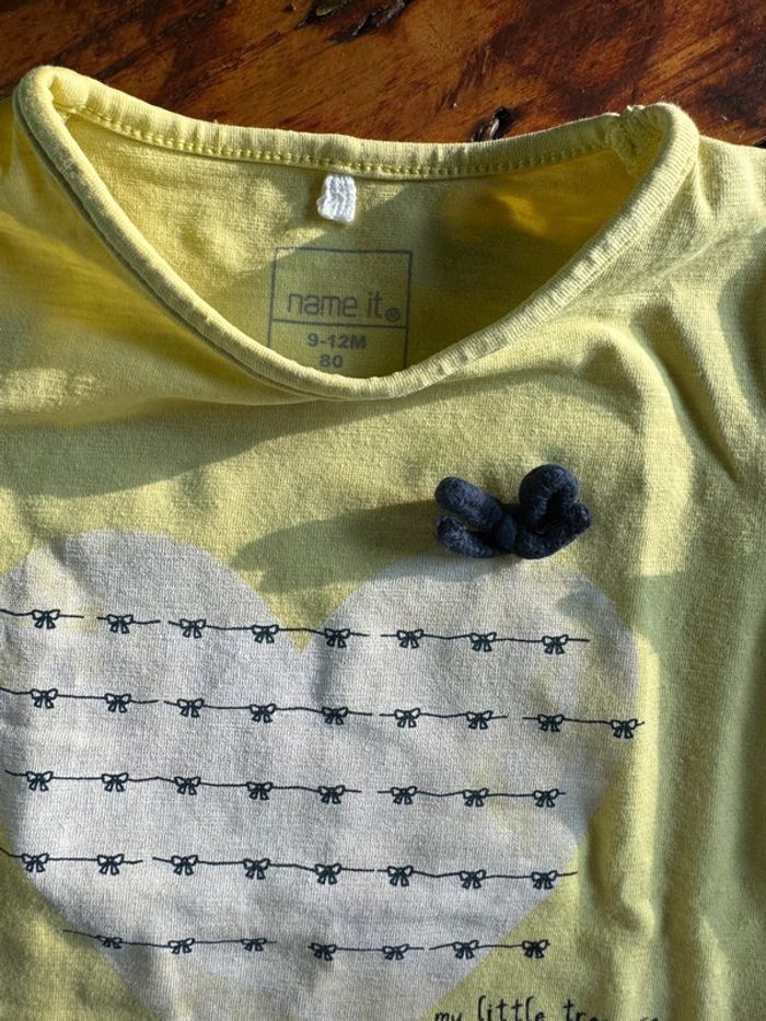 Lot 2 t-shirts manches courtes filles - 9 mois - photo numéro 2