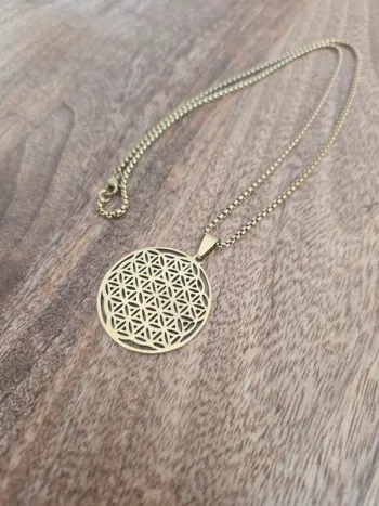 Collier fleur de vie acier
