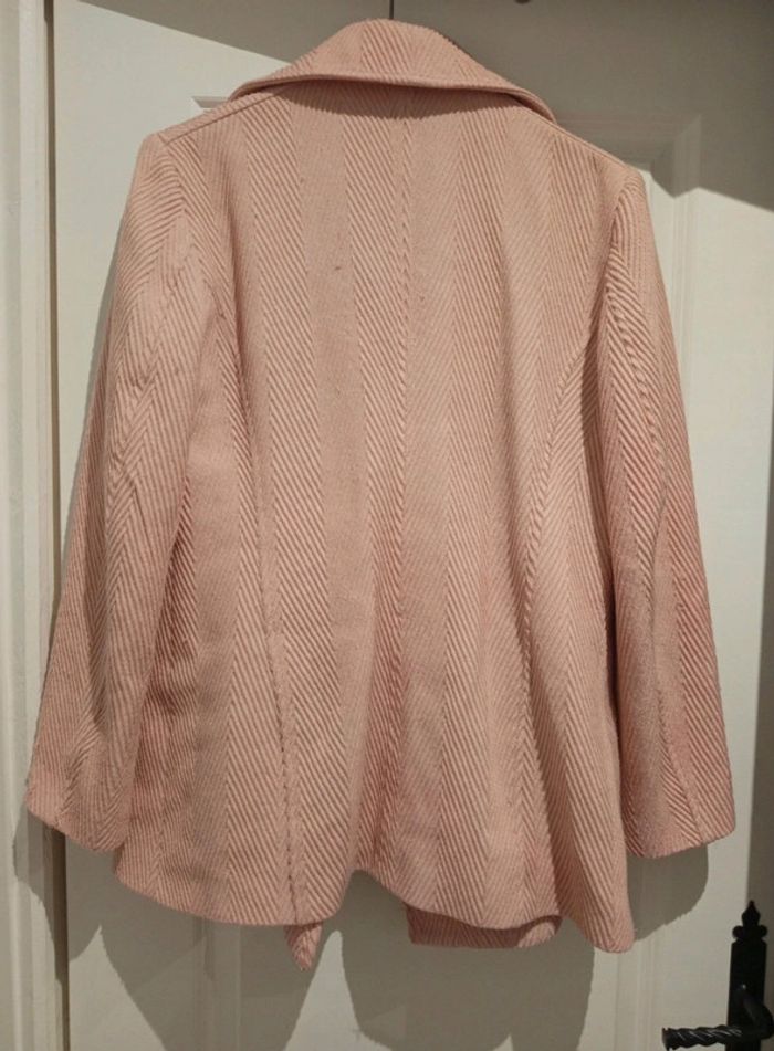 🔝 Manteau d'hiver manches longues Mango rose pâle taille XL 42 en laine polyester viscose et acétate - photo numéro 3