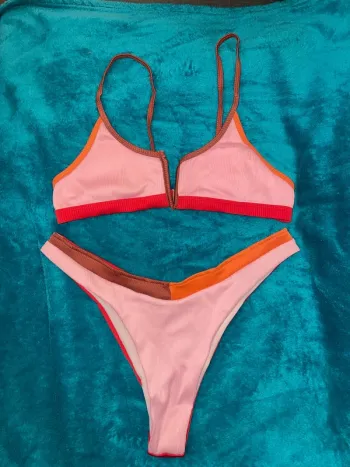Maillot de bain SHEIN rose rouge orange M