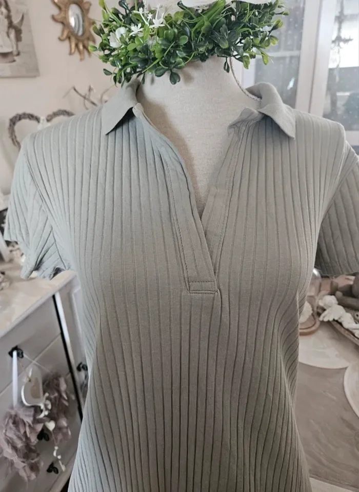 Robe kaki côtelée H & M Taille L Neuve - photo numéro 3