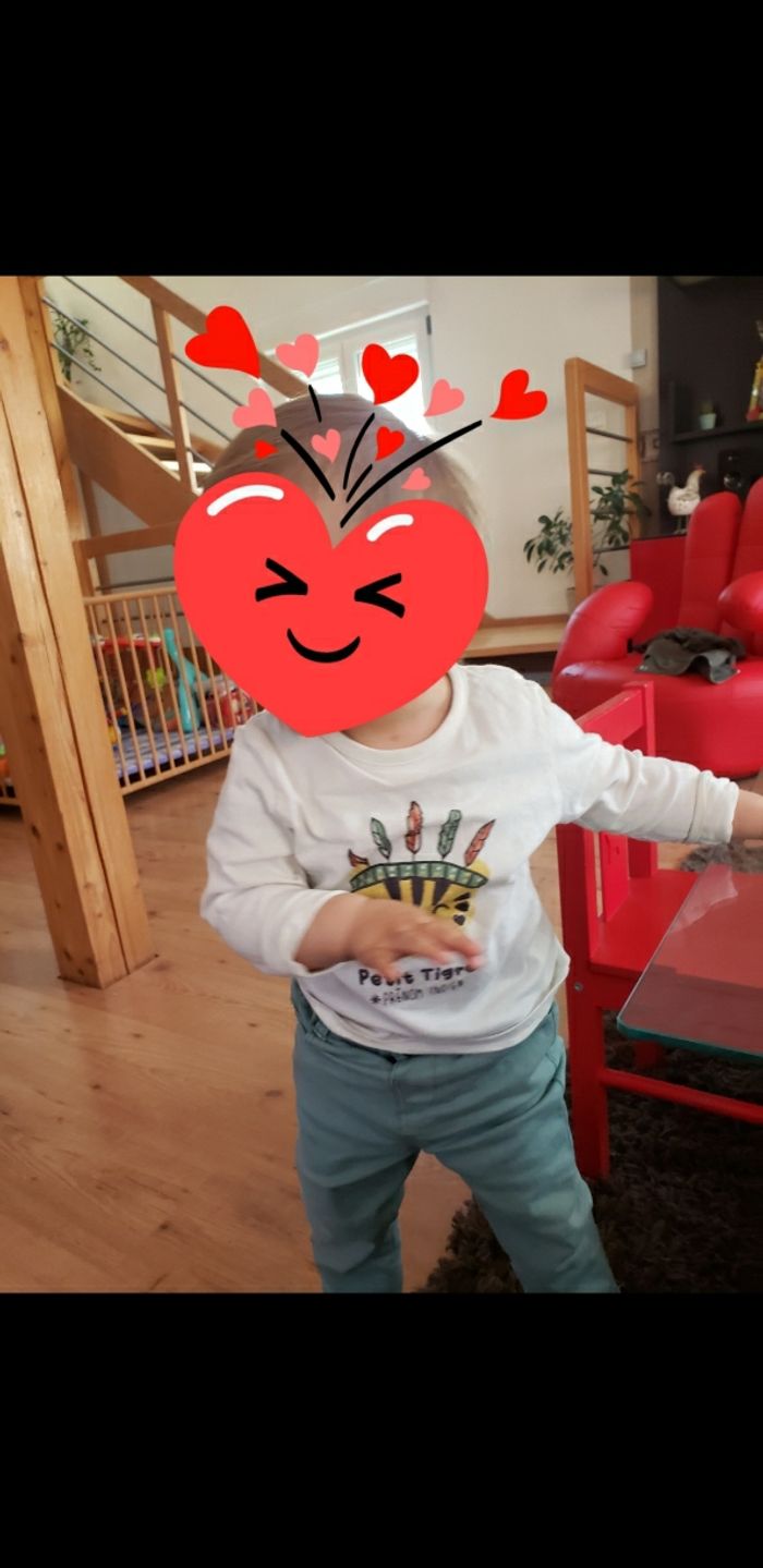 Jeans vert d'eau 18 mois Orchestra - photo numéro 8