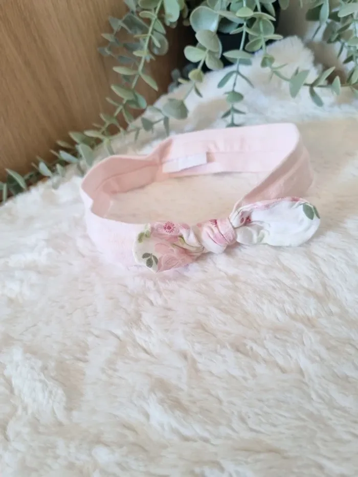 Bandeau rose clair et motifs fleurs - photo numéro 3
