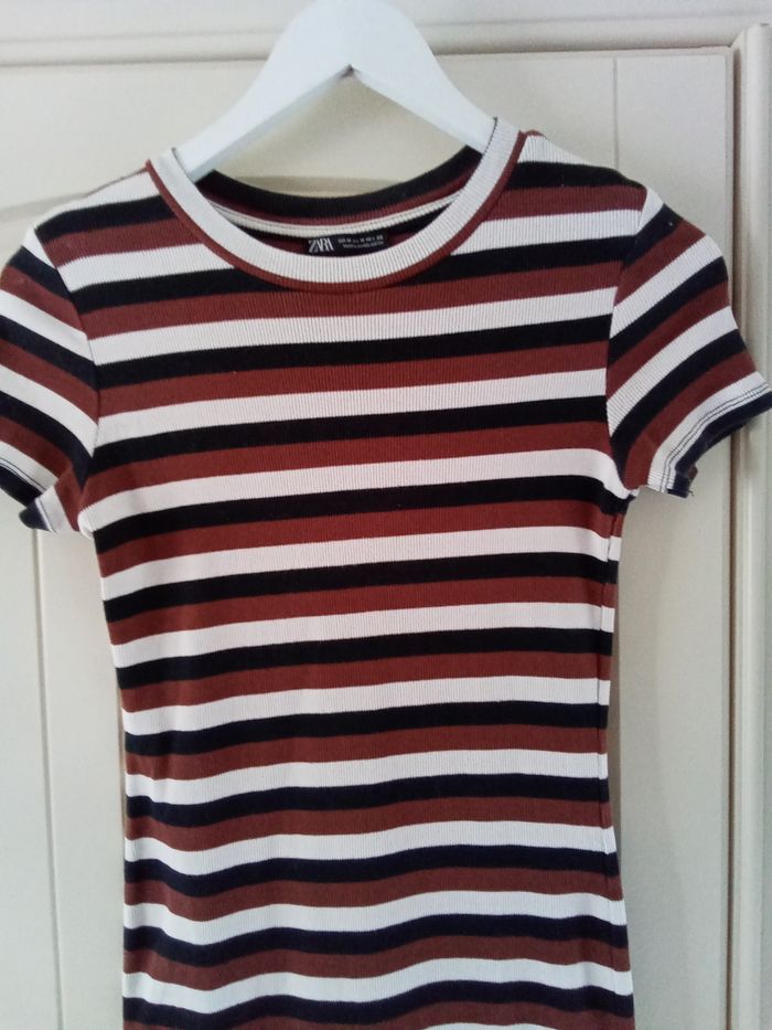 Robe longue avec rayures Zara taille 38 - photo numéro 4
