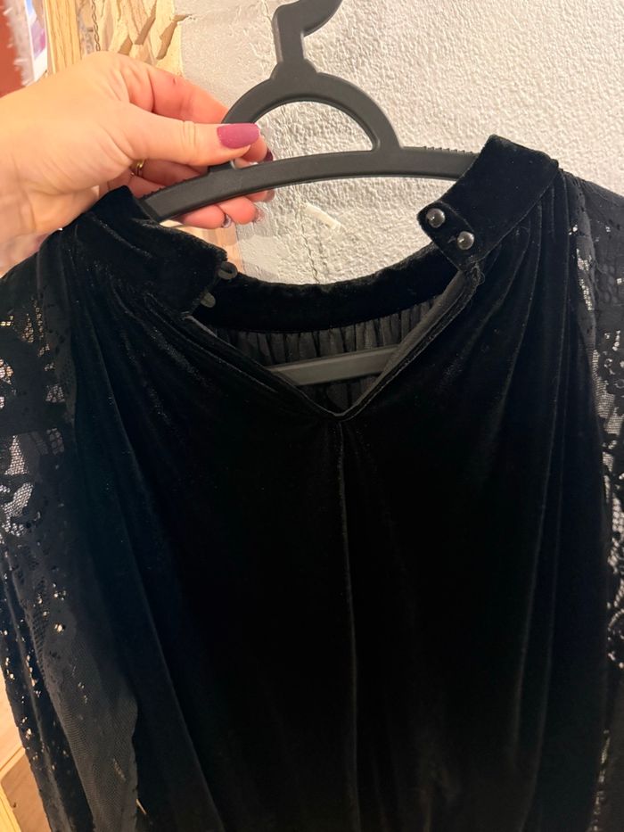 Haut velour noir manches longues - photo numéro 3