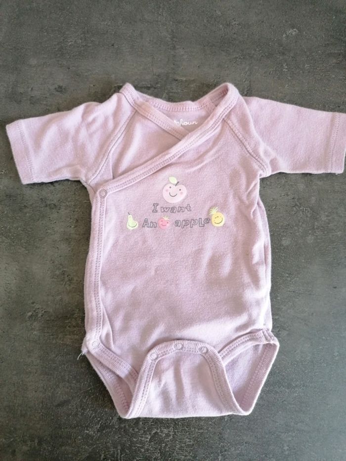 Bodie manches courtes mauve kitchoun 1-3 mois