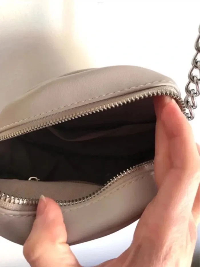 Sac à bandoulière en similicuir gris clair Aquarelle - photo numéro 9