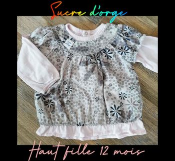 Haut fille 12 mois Sucre d'orge Comme neuf