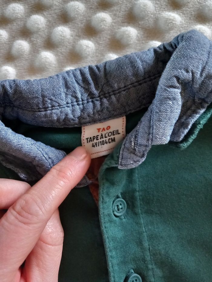Polo effet chemise manches longues tao 4 ans - photo numéro 3