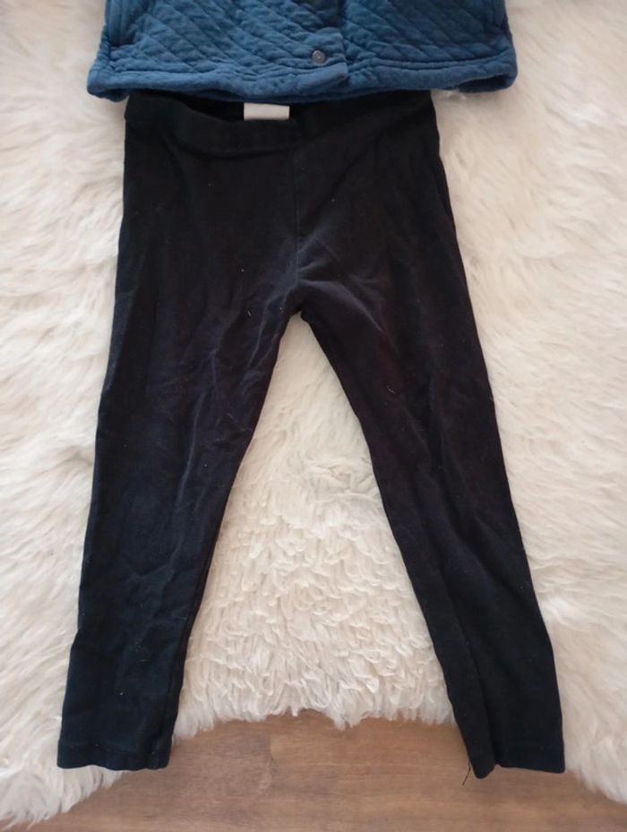 Lot fille 3 ans legging Zara 3/4 ans + gilet molletonné bout'chou - photo numéro 2