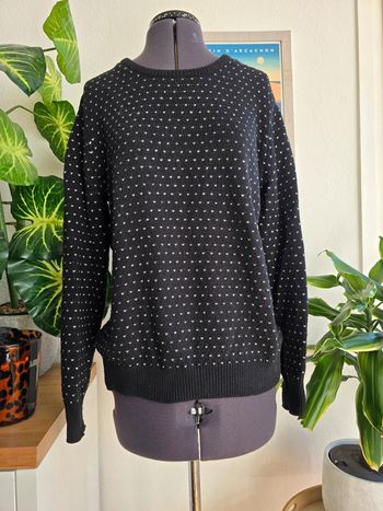 Pull noir en maille épaisse avec petits cœurs - & Other Stories - taille L - 40