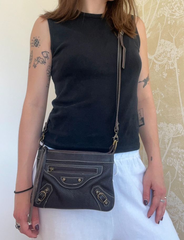 Sac en bandoulière en cuir vera pelle Made in italy it bag city