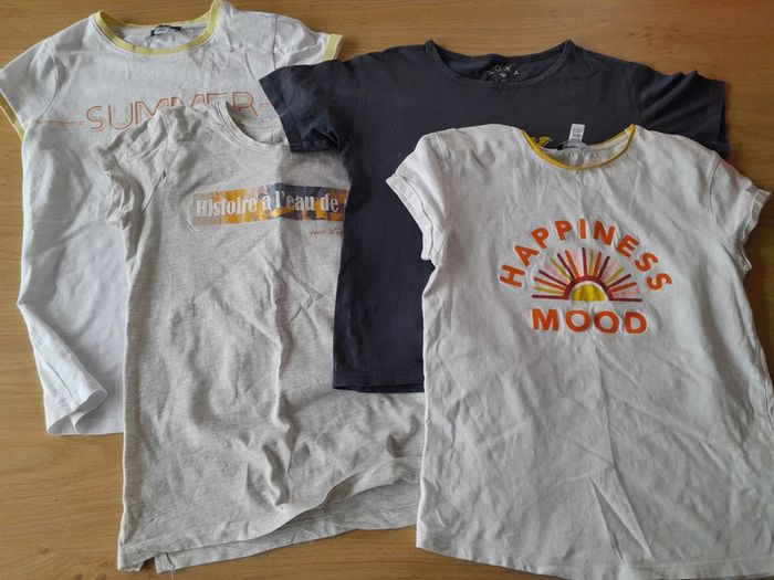 Lot 4 tee-shirts manches courtes fille 12 ans