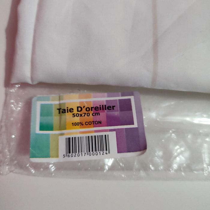 Taie d'oreiller rectangulaire biface 100% coton de 50 x 70 cm - photo numéro 2